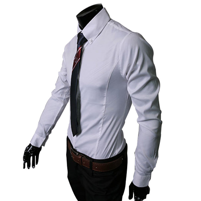 Men's Fashion Dark Pattern Twill Long Sleeve Shirts