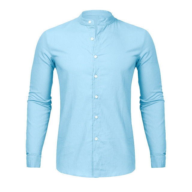 Cardigan long sleeve men shirt