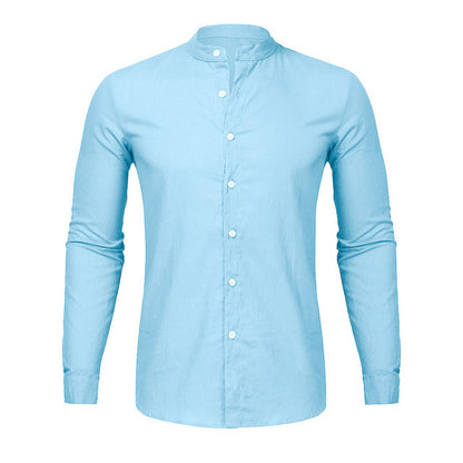 Cardigan long sleeve men shirt