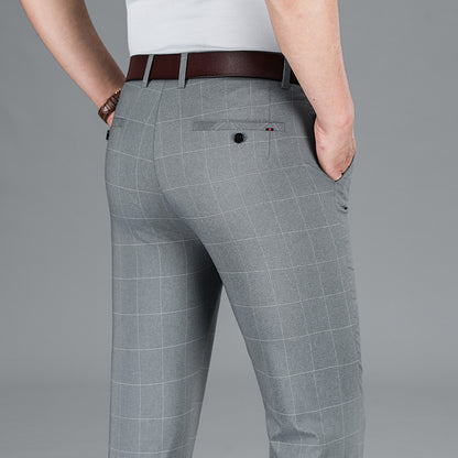 Slim-fit Straight Plaid