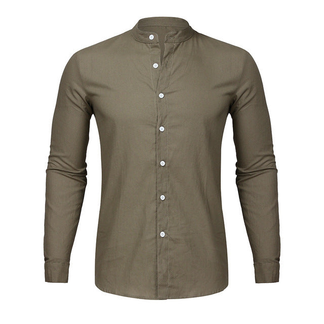 Cardigan long sleeve men shirt