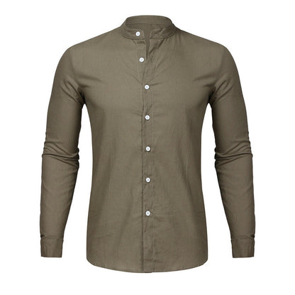 Cardigan long sleeve men shirt