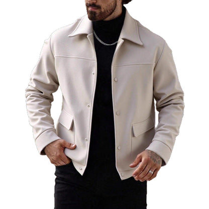 European And American Casual Wool Jacket Long Sleeve Lapel Top