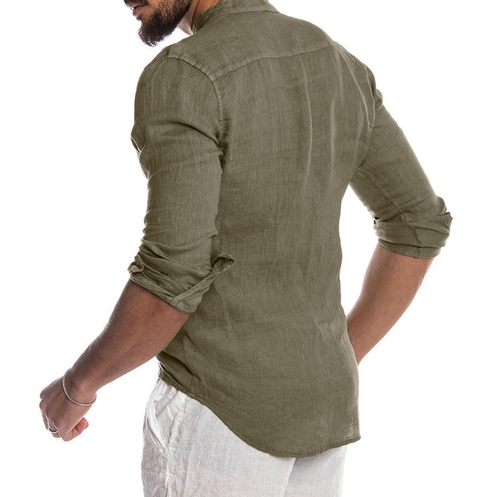 Cardigan long sleeve men shirt