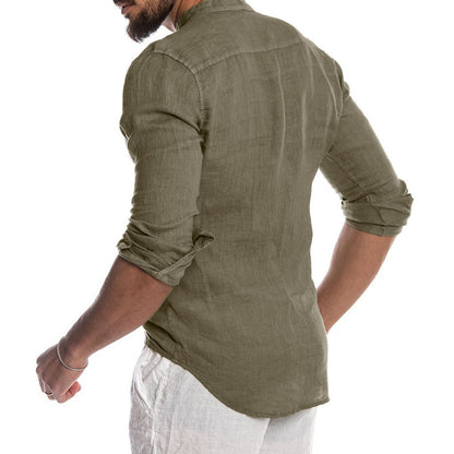 Cardigan long sleeve men shirt