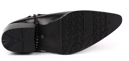 British Pointed Toe Men's Short Boots Motorcycle Boots Breathable Leather