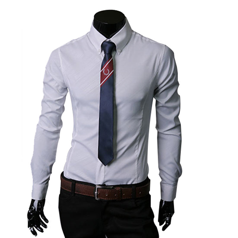 Men's Fashion Dark Pattern Twill Long Sleeve Shirts