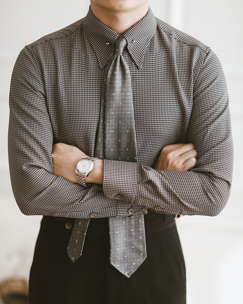 Formal Gentleman Empire Collar Fashion Non-ironing Shirt