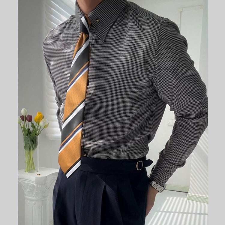 Formal Gentleman Empire Collar Fashion Non-ironing Shirt